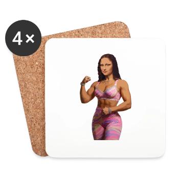 Mona Lisa bling bling - Coasters (set of 4) - white - Front
