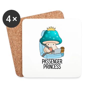 passager princesse drôle champignon mignonne petite amie - Dessous de verre (lot de 4) - blanc - Devant