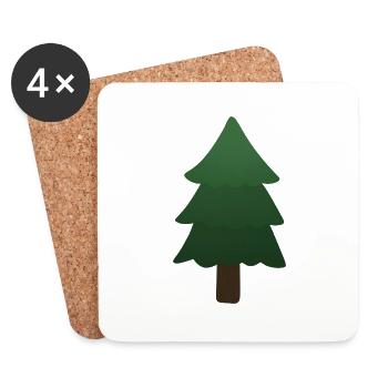 Pine Tree - Coasters (set of 4) - white - Front