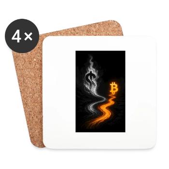 Bitcoin - Disruptiv - Untersetzer (4er-Set) - Weiß - Vorne