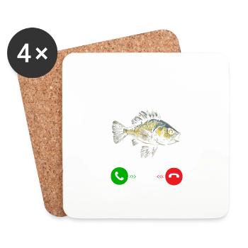 Funny Fih Fish Meme Fish Fih Funny Misspelled Fish - Dessous de verre (lot de 4) - blanc - Devant