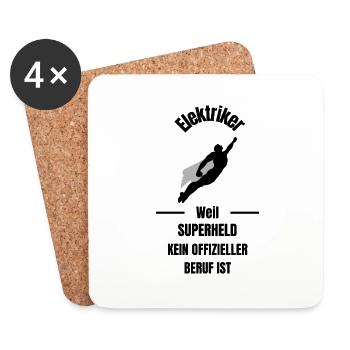 Électricien - Dessous de verre (lot de 4) - blanc - Devant