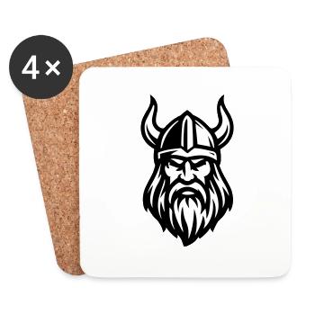 Viking Head - Coasters (set of 4) - white - Front