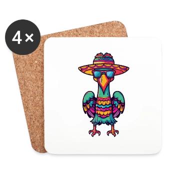 Harpy Bird Sombrero - Coasters (set of 4) - white - Front