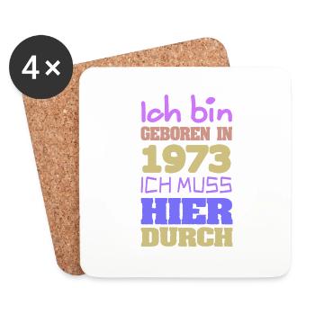 Je suis en 1973 - Dessous de verre (lot de 4) - blanc - Devant