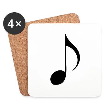 Note de Musique - Dessous de verre (lot de 4) - blanc - Devant