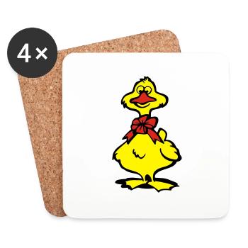 ente - Untersetzer (4er-Set) - Weiß - Vorne