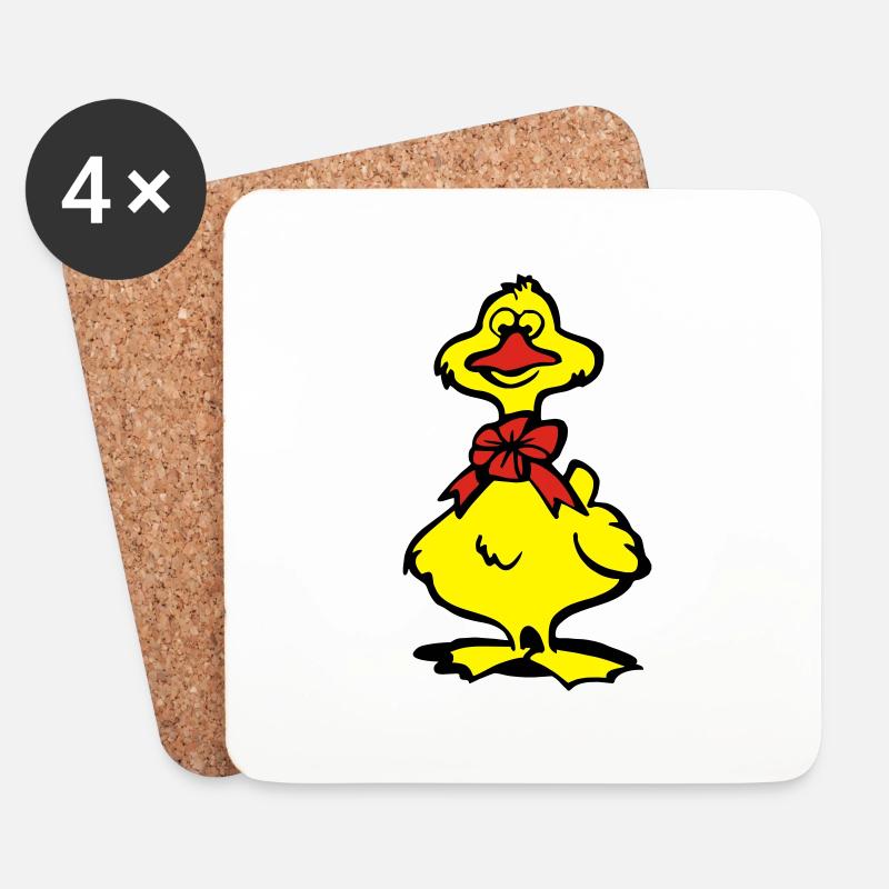 ente - Untersetzer (4er-Set) - Weiß