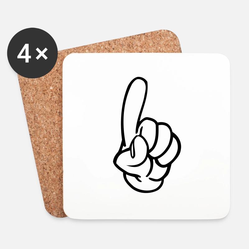 hand Finger - Untersetzer (4er-Set) - Weiß