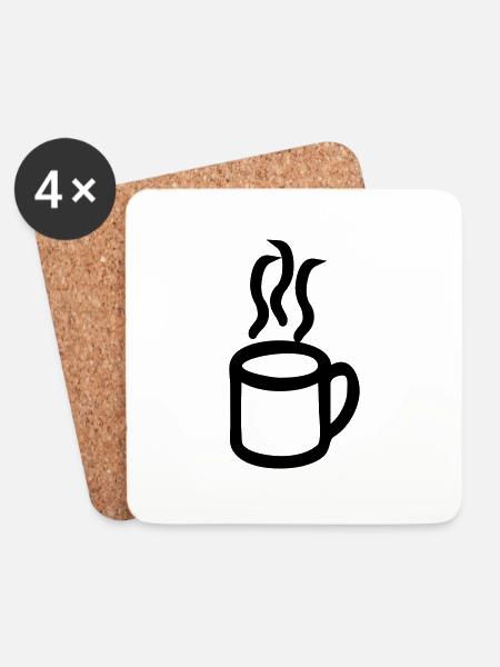 Kaffee - Untersetzer (4er-Set) - Weiß