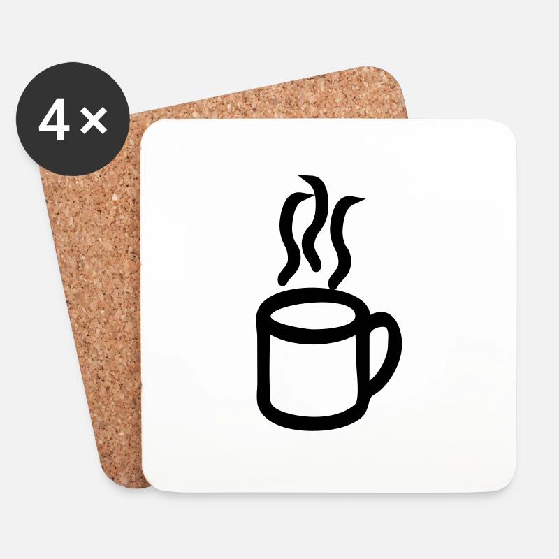 Kaffee - Untersetzer (4er-Set) - Weiß