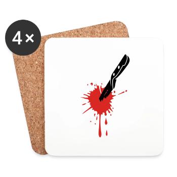 BLOOD MESSER - Untersetzer (4er-Set) - Weiß - Vorne