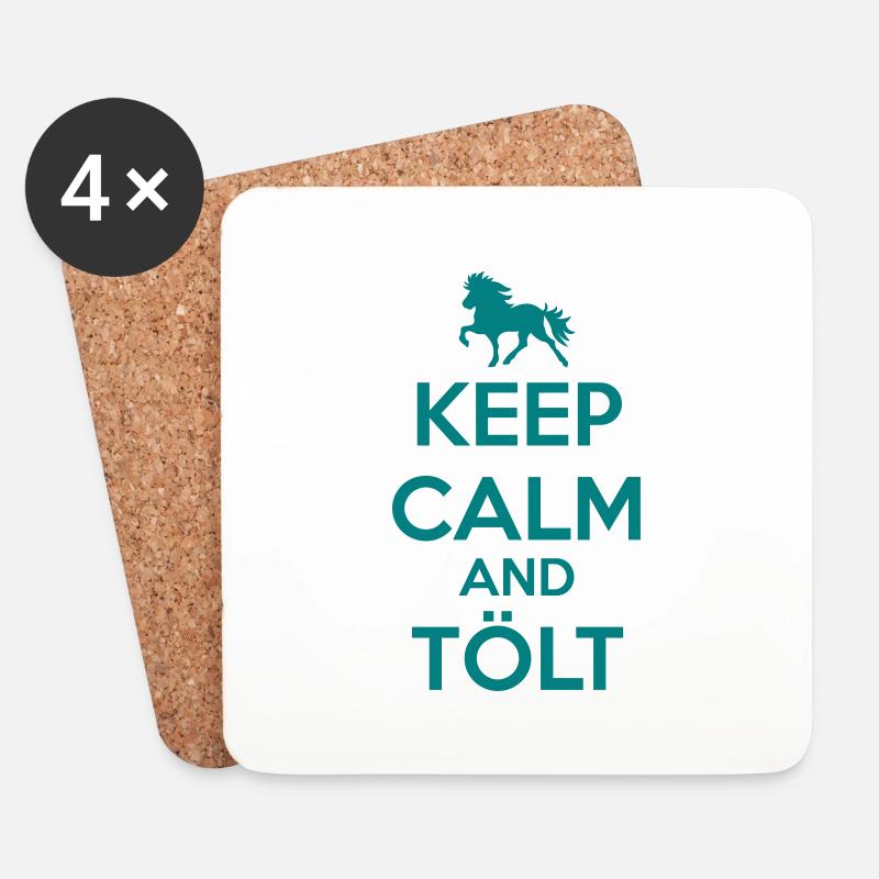 Keep Calm and Tölt - Untersetzer (4er-Set) - Weiß