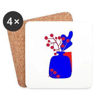 Modern Christmas Illustration - Coasters (set of 4) - white - Front