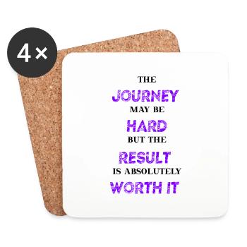 Parcours difficile, résultat de la valeur Idée cadeau Motivation - Dessous de verre (lot de 4) - blanc - Devant