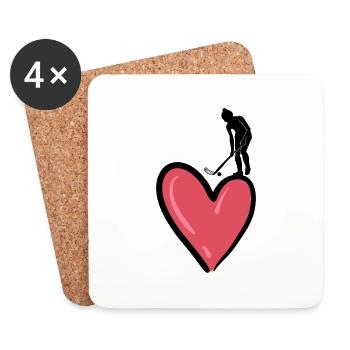 floorball fille floorball joueur de floorball unihoc-love - Dessous de verre (lot de 4) - blanc - Devant