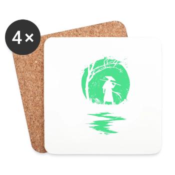 Ninja design abstrait - Dessous de verre (lot de 4) - blanc - Devant