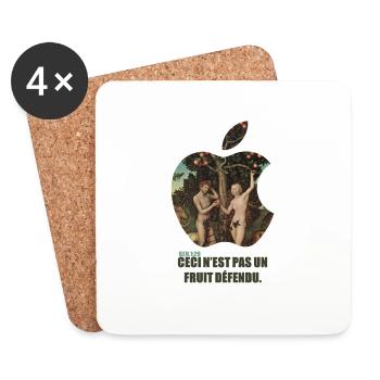 fruit defendu - Dessous de verre (lot de 4) - blanc - Devant