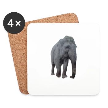Elefant - Untersetzer (4er-Set) - Weiß - Vorne