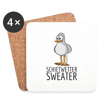 Schietwetter Sweater - Untersetzer (4er-Set) - Weiß - Vorne
