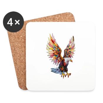 L’aigle royal - Dessous de verre (lot de 4) - blanc - Devant