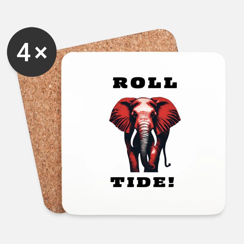 Roll Tide Alabama Crimson Tide - Untersetzer (4er-Set) - Weiß