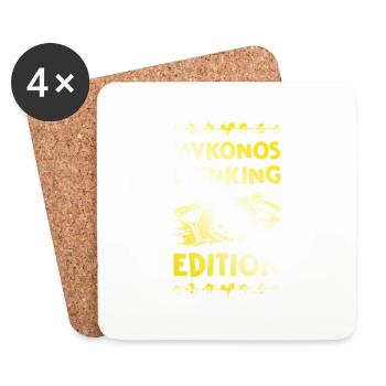 Mykonos Drinking Dicton - Dessous de verre (lot de 4) - blanc - Devant