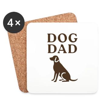 Silhouette de papa chien Labrador amour - Dessous de verre (lot de 4) - blanc - Devant
