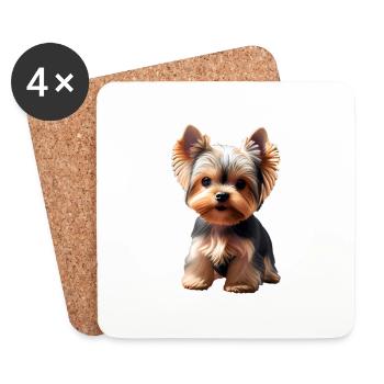 Dog - Yorkshire Terrier - Coasters (set of 4) - white - Front