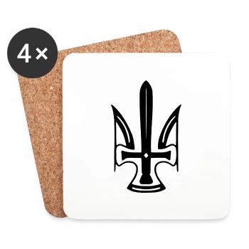 Ukraine - Dessous de verre (lot de 4) - blanc - Devant