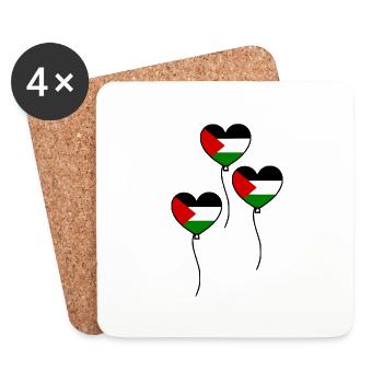 Free palestine - Coasters (set of 4) - white - Front