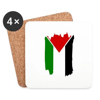 Palestine - Dessous de verre (lot de 4) - blanc - Devant