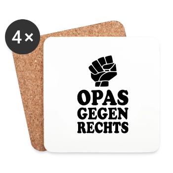 Opas gegen rechts - Untersetzer (4er-Set) - Weiß - Vorne