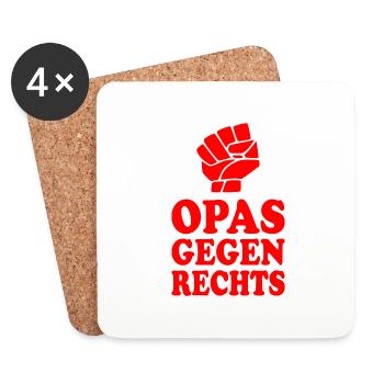 Opas gegen rechts - Untersetzer (4er-Set) - Weiß - Vorne