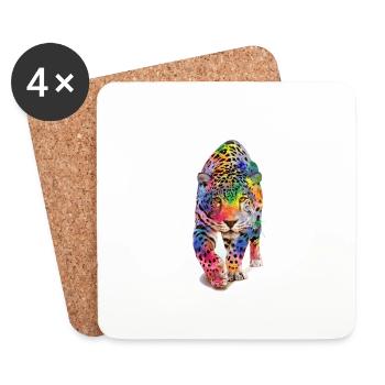 Multicolour leopard - Coasters (set of 4) - white - Front