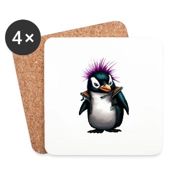 PENGUPUNKS - Dessous de verre (lot de 4) - blanc - Devant
