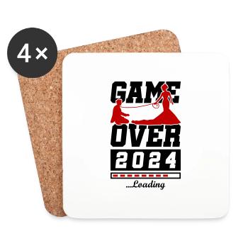 Chargement du mariage 2024 Game Over - Dessous de verre (lot de 4) - blanc - Devant