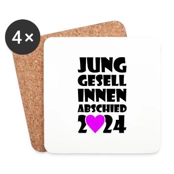 Junggesellinnenabschied 2024 - Untersetzer (4er-Set) - Weiß - Vorne
