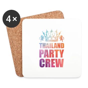 Dicton de l’équipage de la fête en Thaïlande - Dessous de verre (lot de 4) - blanc - Devant