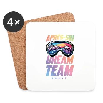 Masque de ski après-ski Dream Team - Dessous de verre (lot de 4) - blanc - Devant