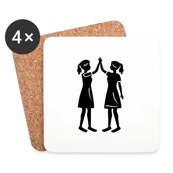 Friendship Girls Best Friend - Coasters (set of 4) - white - Front