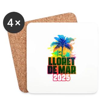Lloret De Mar 2025 Colorful Palm Trees - Coasters (set of 4) - white - Front