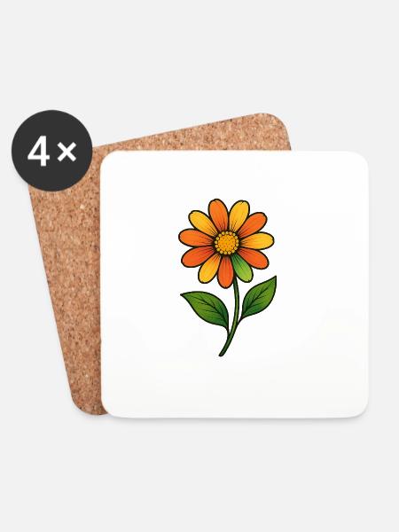 Orange Blossom Color Magic - Coasters (set of 4) - white