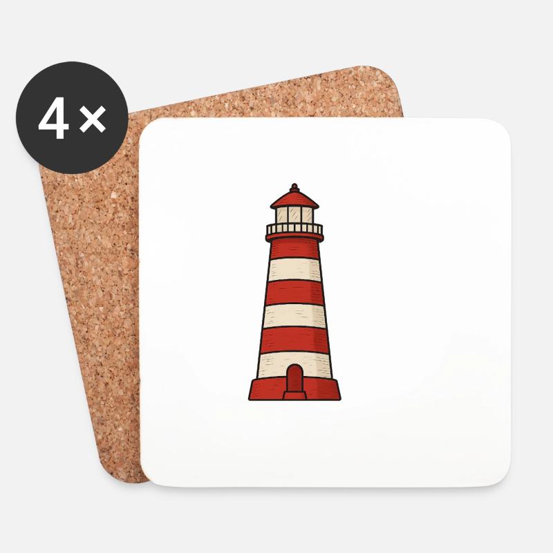 phare - Dessous de verre (lot de 4) - blanc