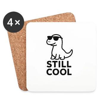 Stylish Dinosaur Sunglasses - Coasters (set of 4) - white - Front
