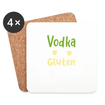 La vodka est sans gluten - Dessous de verre (lot de 4) - blanc - Devant