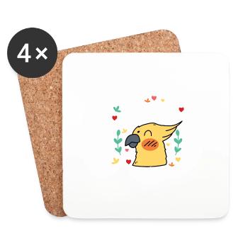 Just A Girl Who Loves Cockatiels - Untersetzer (4er-Set) - Weiß - Vorne