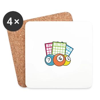 Bingo Queen - Untersetzer (4er-Set) - Weiß - Vorne