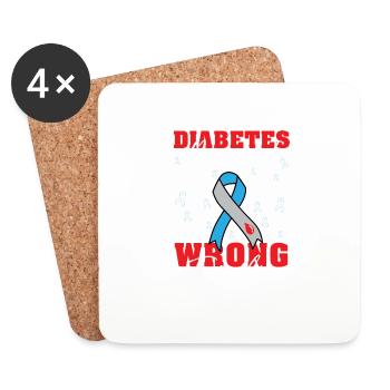 Diabetes Messed With the Wrong Family - Untersetzer (4er-Set) - Weiß - Vorne