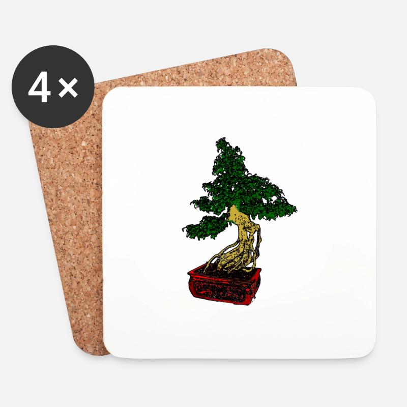 Bonsai - Coasters (set of 4) - white